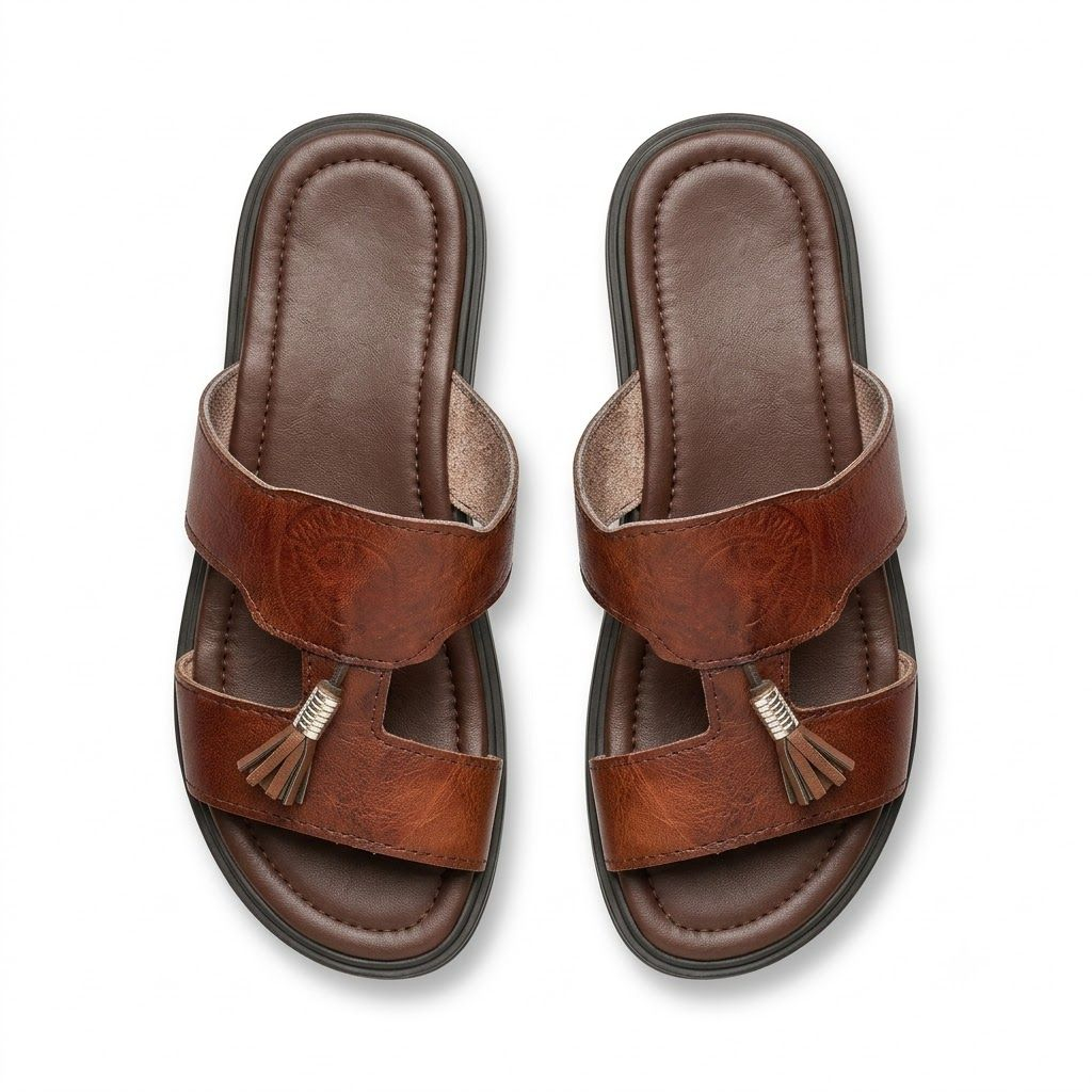 Brown Leather Palm Slippers