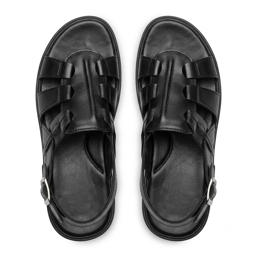 Premium Black Gladiator Slingback Sandals