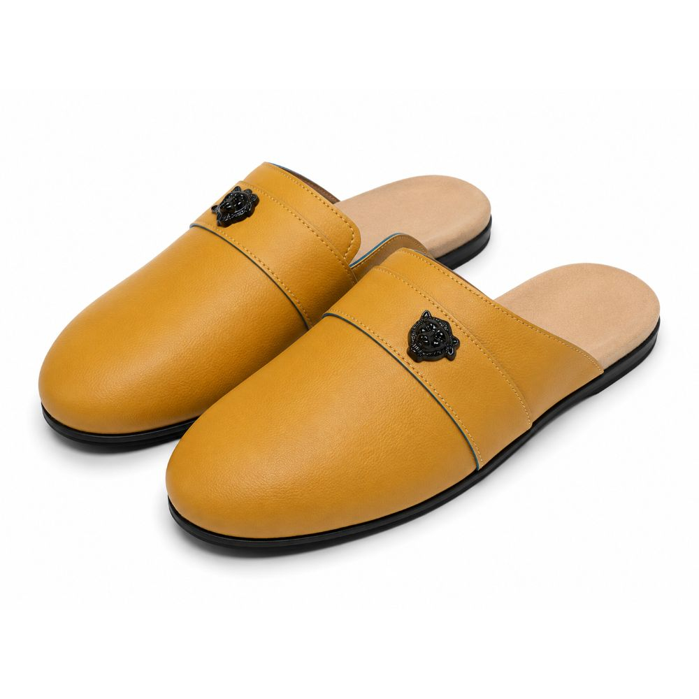 Aurelio Monarch Mule Slippers Mustard Yellow