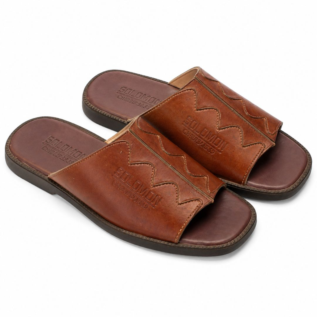 Brown Casual Open Toe Comfort Slippers