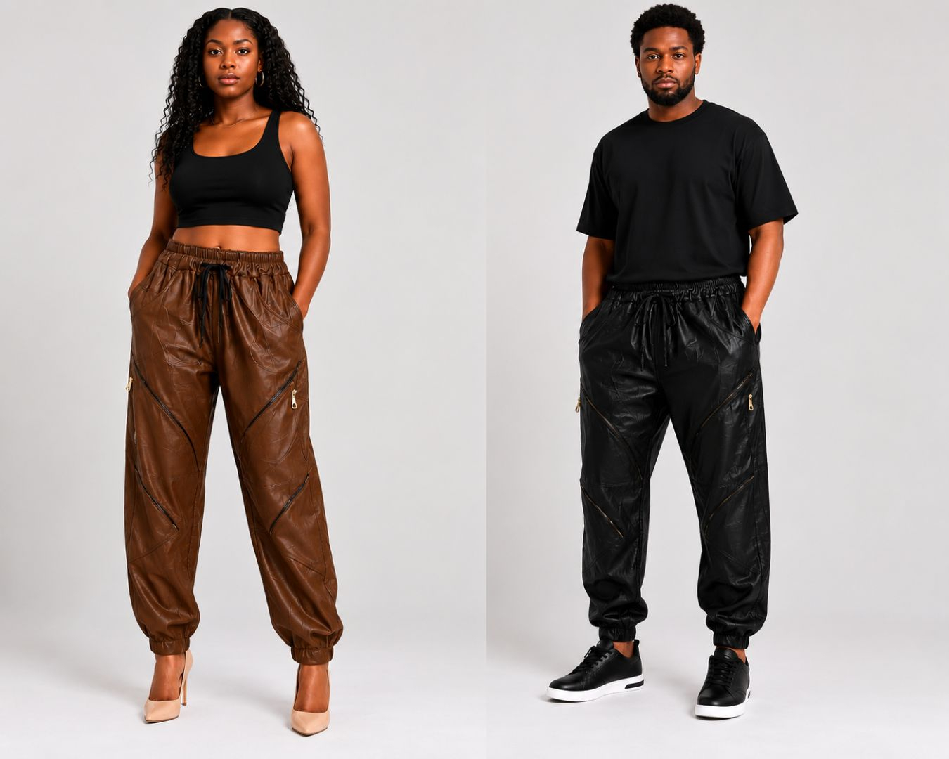 Unisex Faux Leather Pants