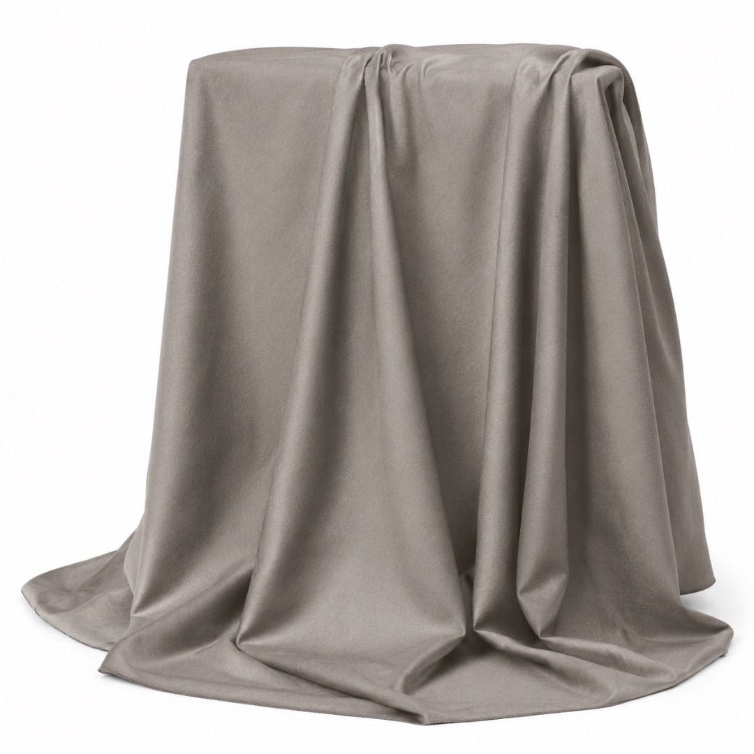 Premium Plain Stone Grey Soft Crepe Fabric Material