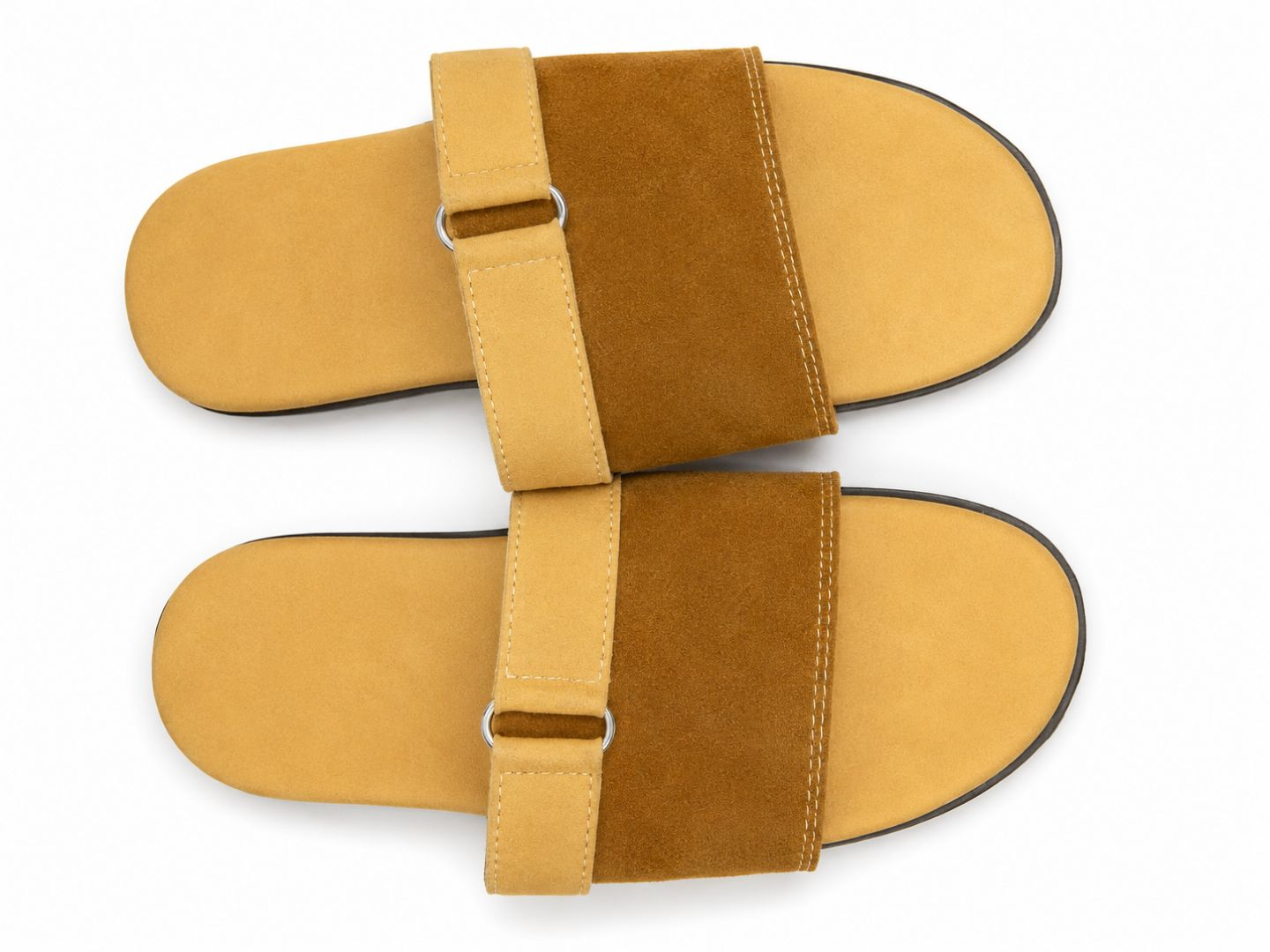 Womens Casual Beige & Brown Slide Sandals