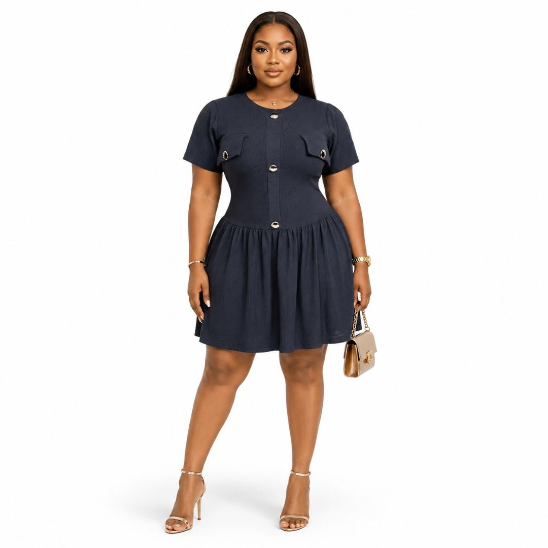 Women Black Fit & Flare Mini Dress