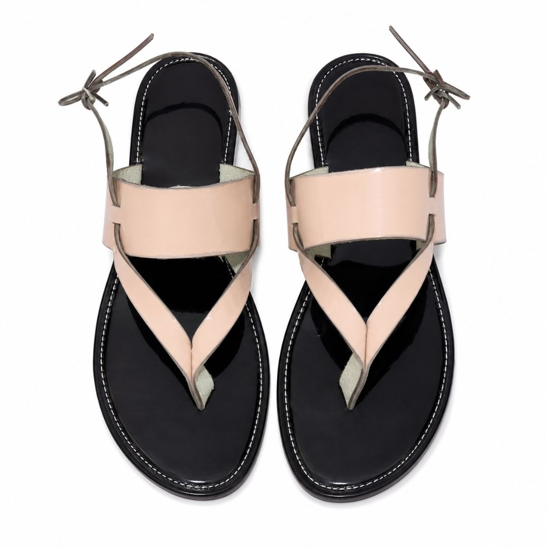 Womens Lace Up Open Toe Flat Sandals