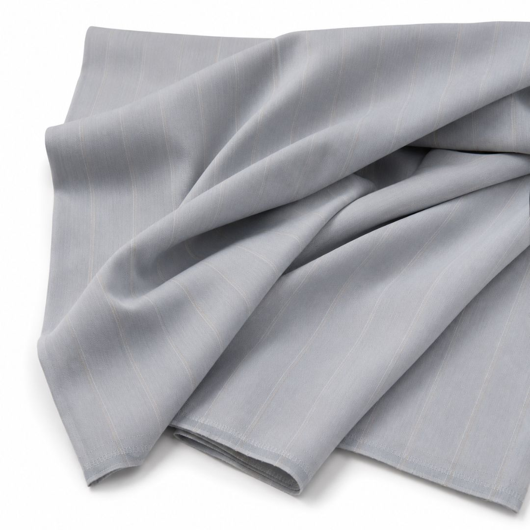 Tesil Grey Pinstripe Fabric for Tailoring