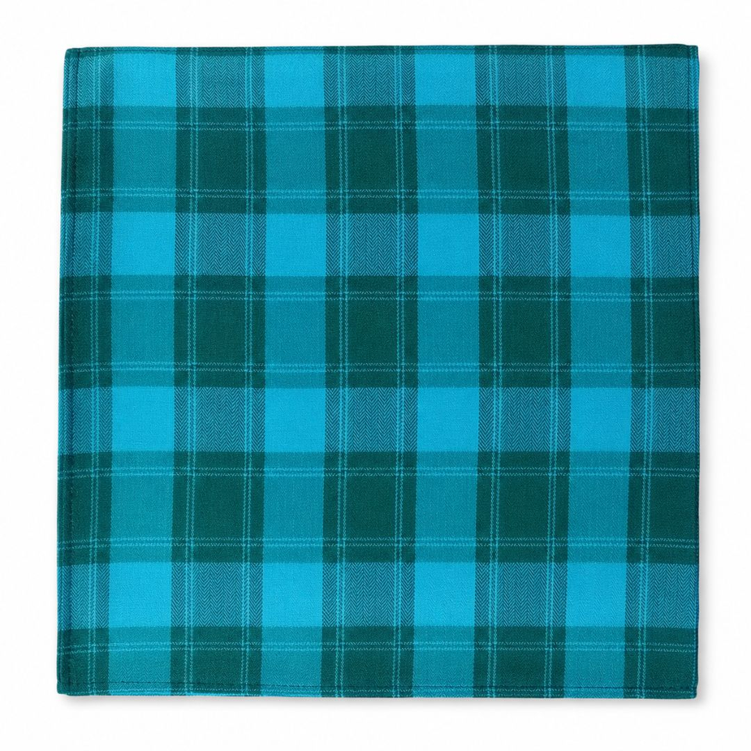 Blue Check Virgin Wool Fabric for Suits, Blazers & Luxury Tailoring