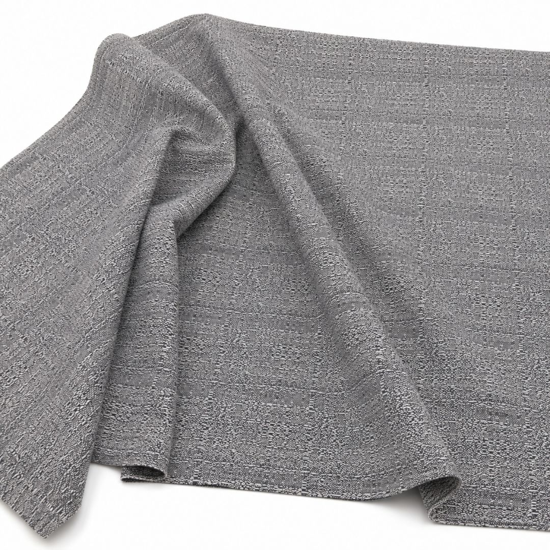Premium Grey Textured Virgin Wool Fabric