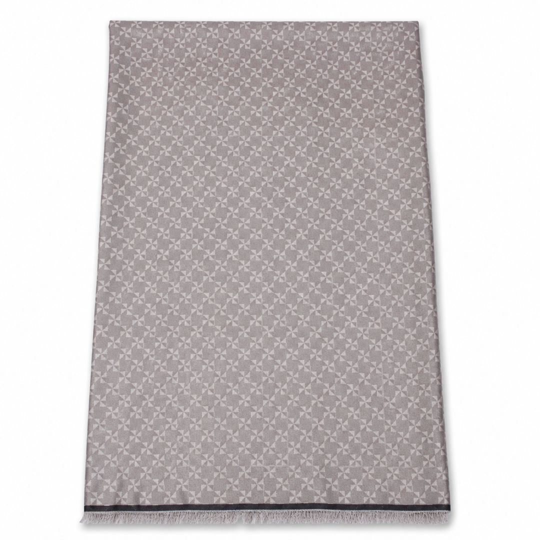 Grey Geometric Damask Suit Fabric