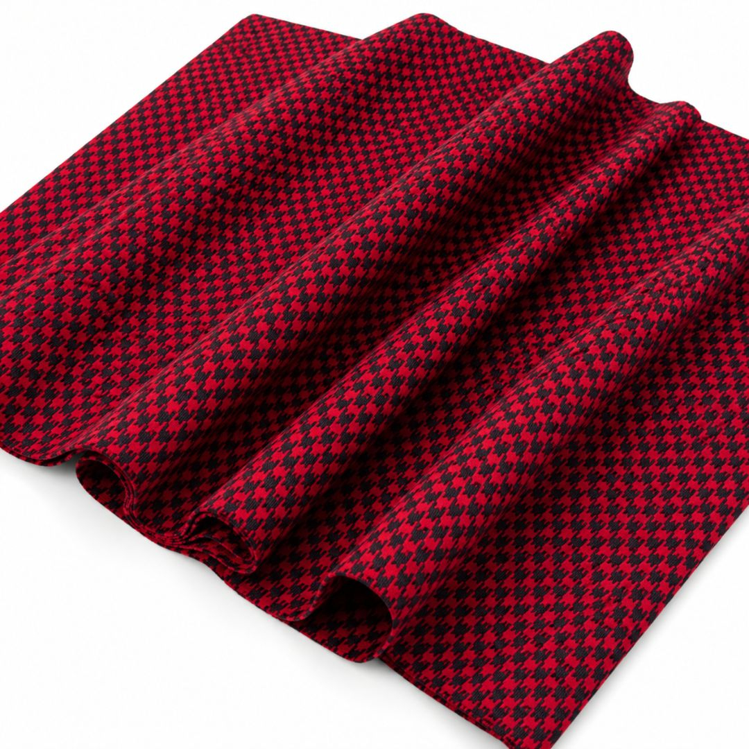 Crimson Houndstooth Fabric