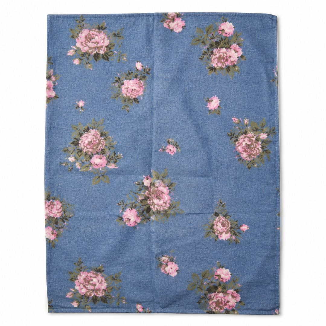Vintage Blue Floral Jean Material