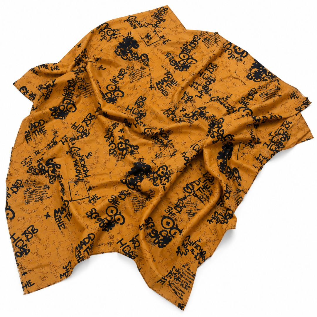 Urban Graffiti Print Jean Material