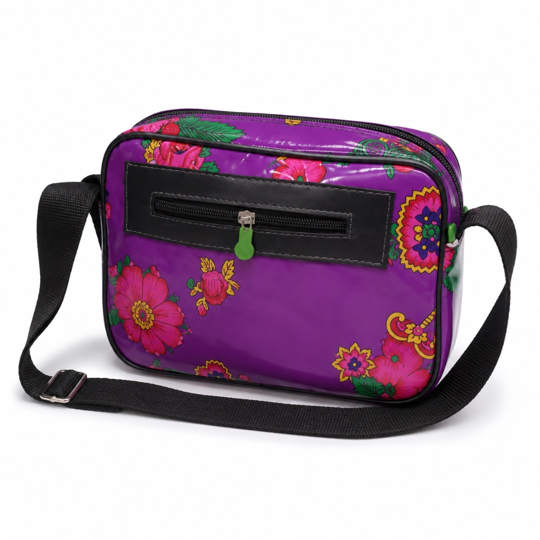 Premium Floral Crossbody Shoulder Bag    Purple Print