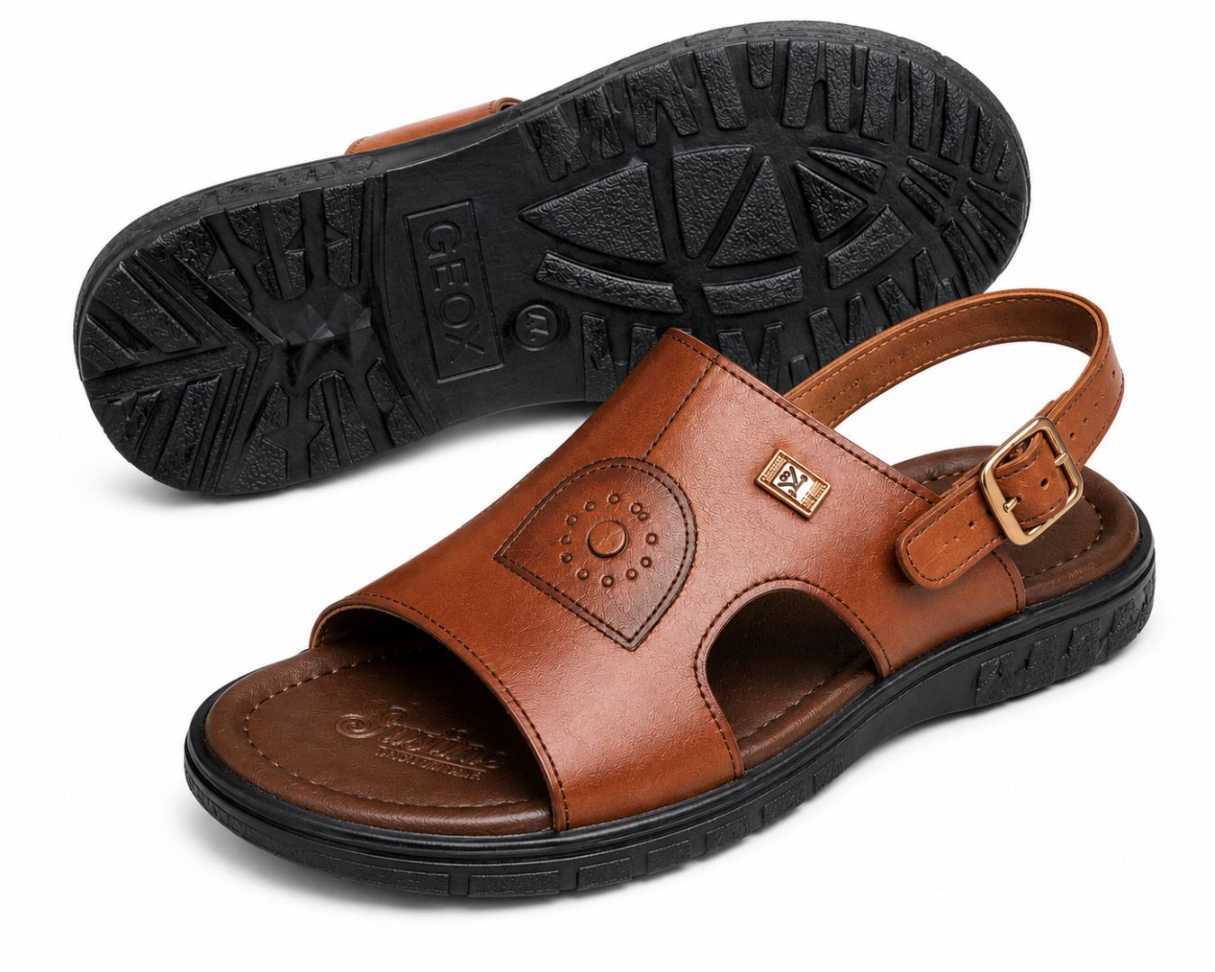 Mens Brown Slingback Casual Sandals