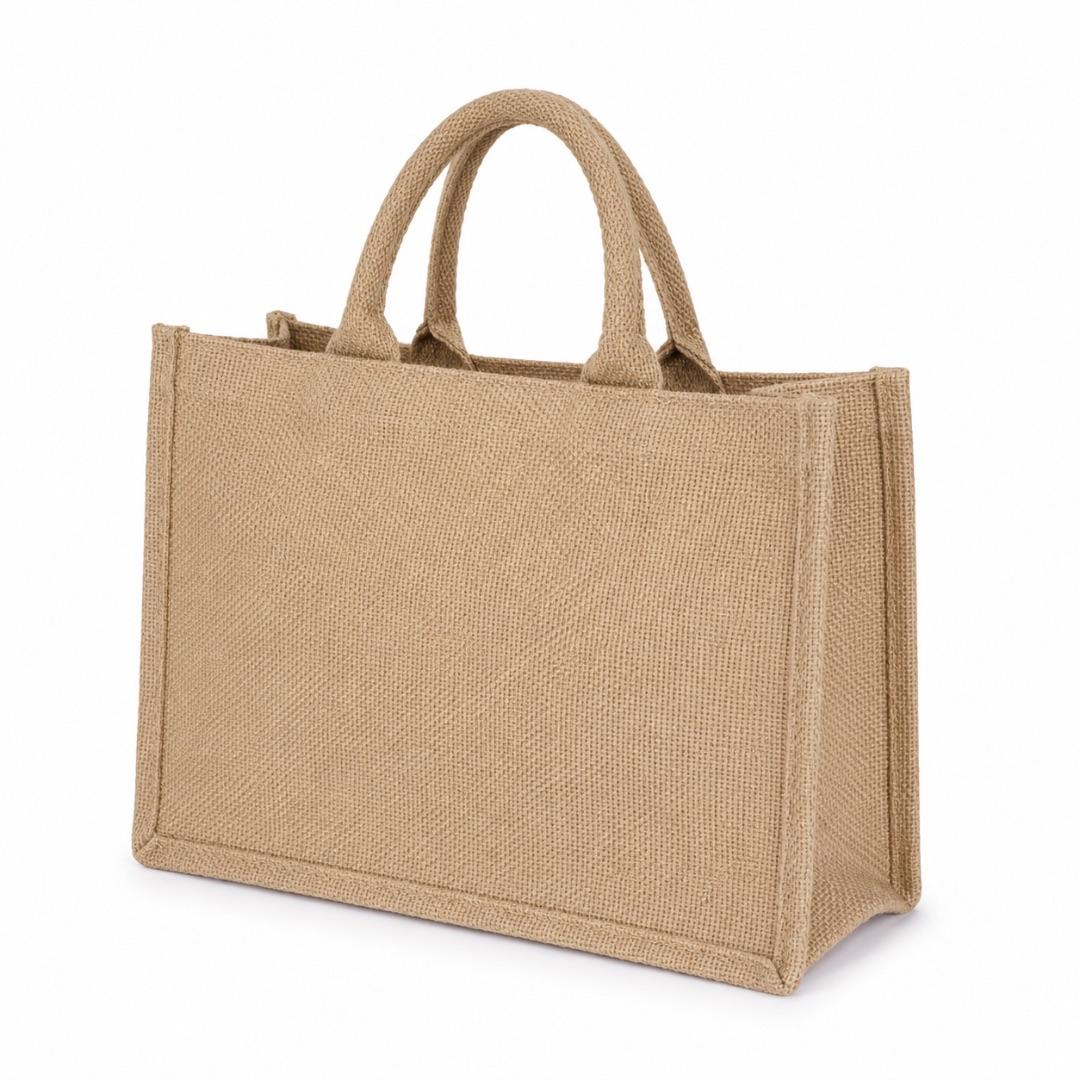 Premium Natural Jute Shopping Tote Bag