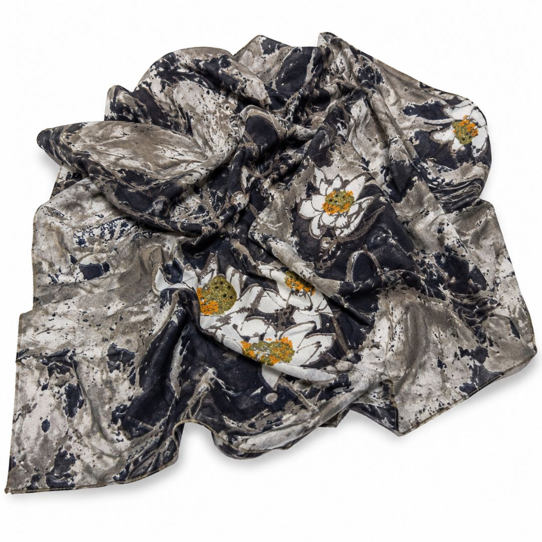 Vintage Sheet Material Water Lily Floral Print