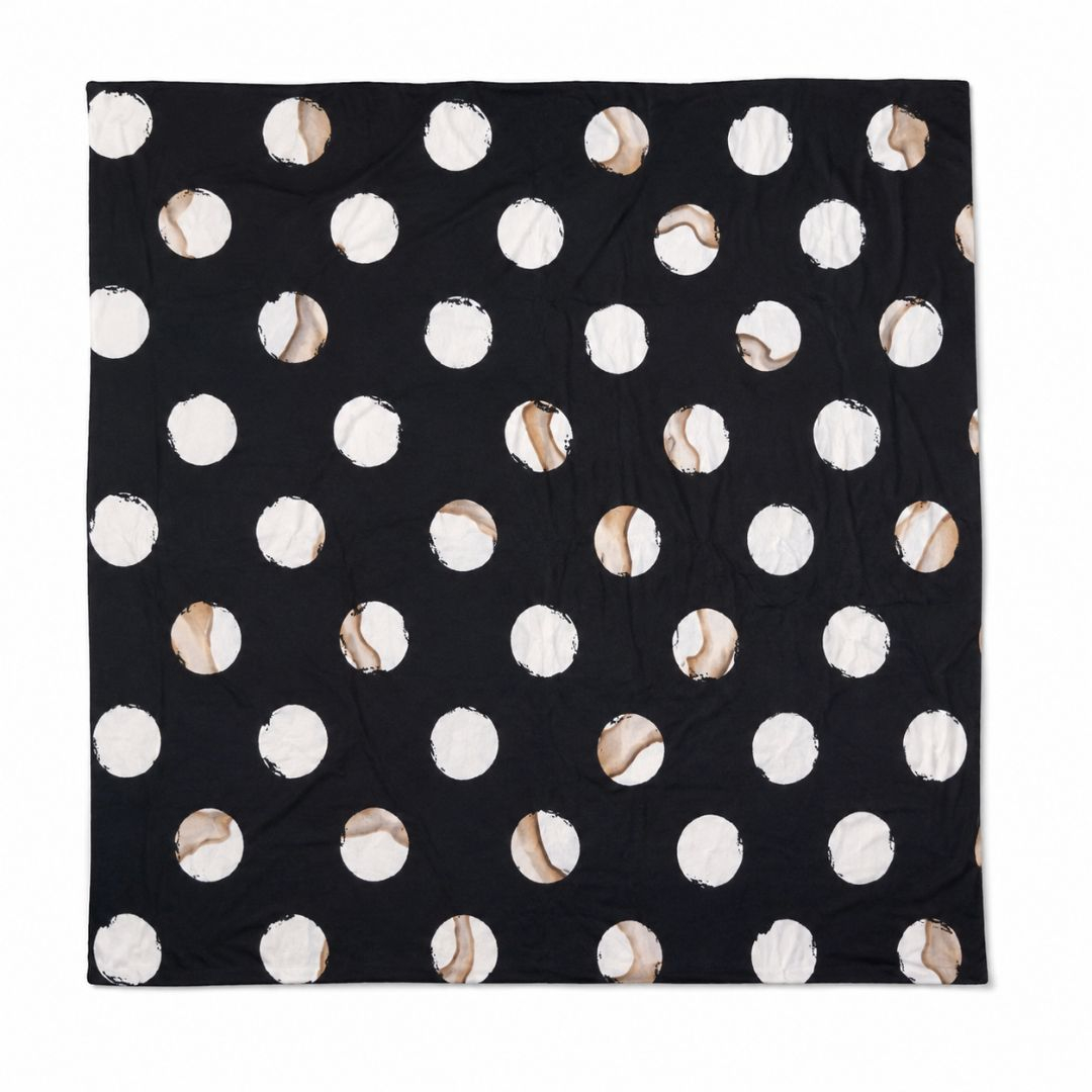 Vintage Sheet Material Oversized Polka Dot Print