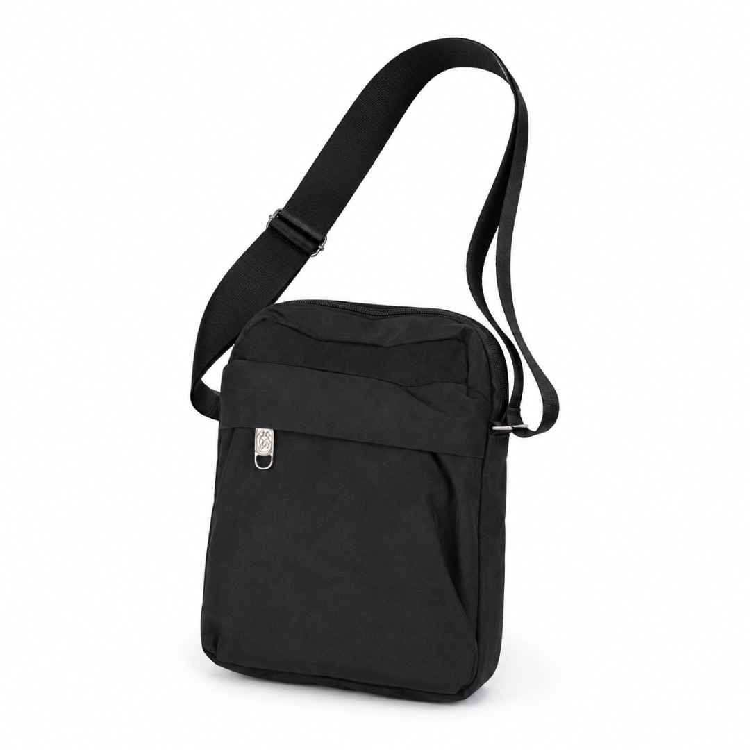 Premium Classic Canvas Crossbody Shoulder Bag     Black