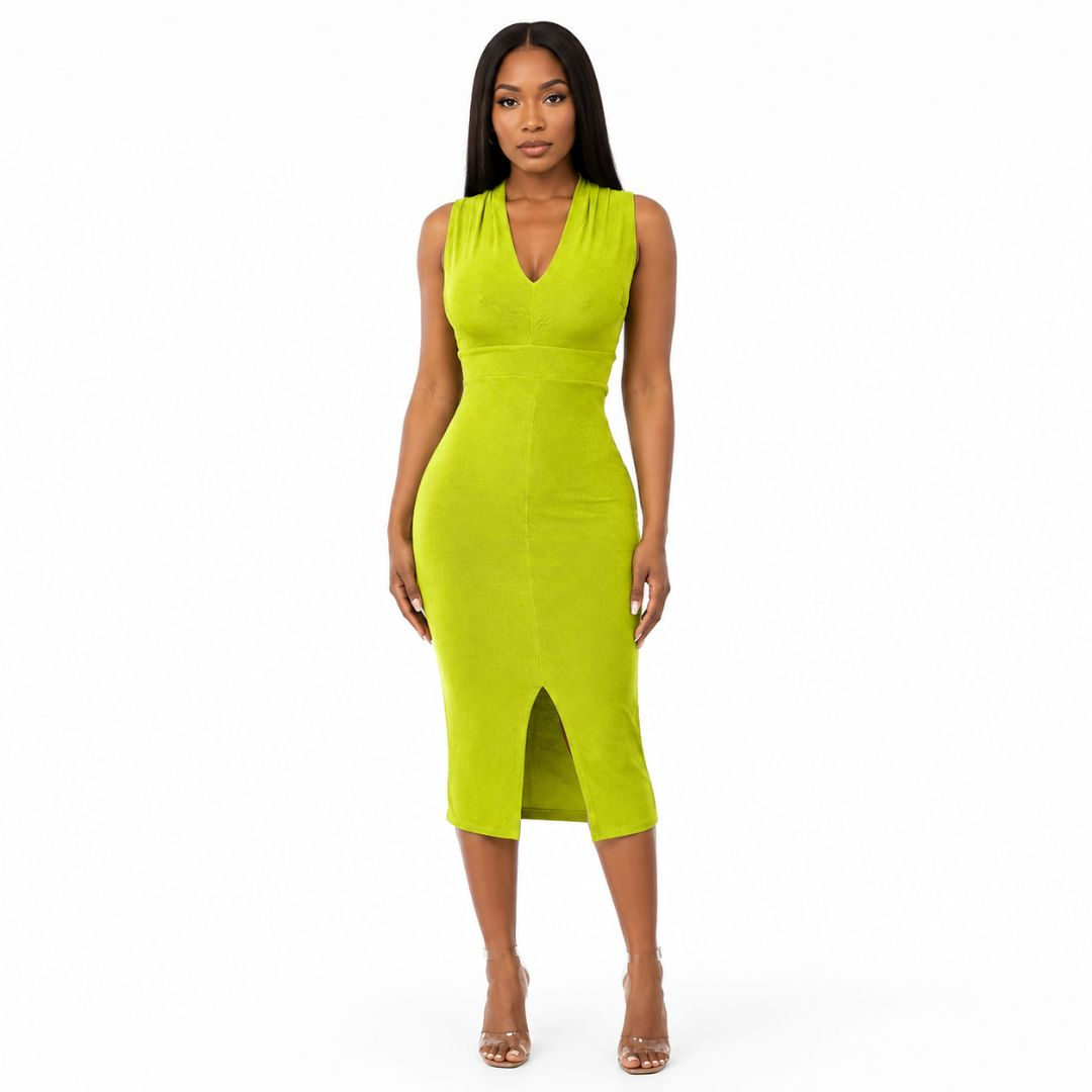 Sleeveless Lime Green Womens Dress