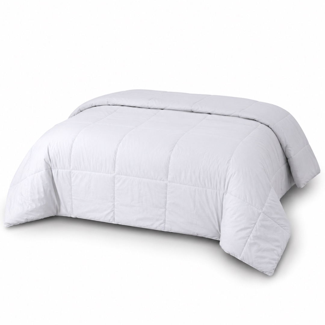 Premium 7 by 6 Plain Quilted Duvet Set     White
