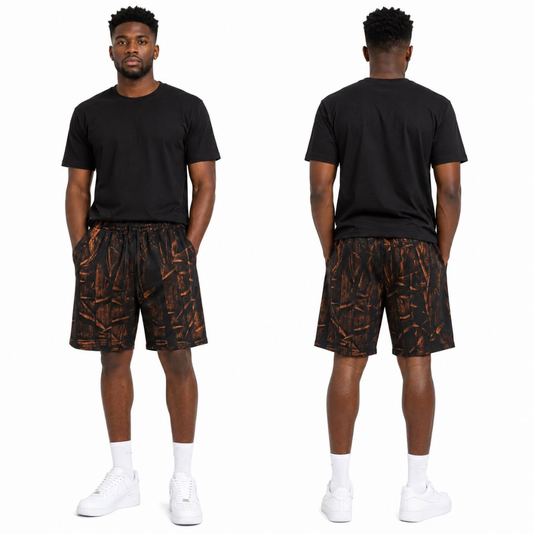 Unisex Washed Effect Drawstring Shorts