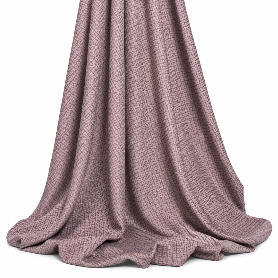 Premium Mauve Textured Damask Fabric