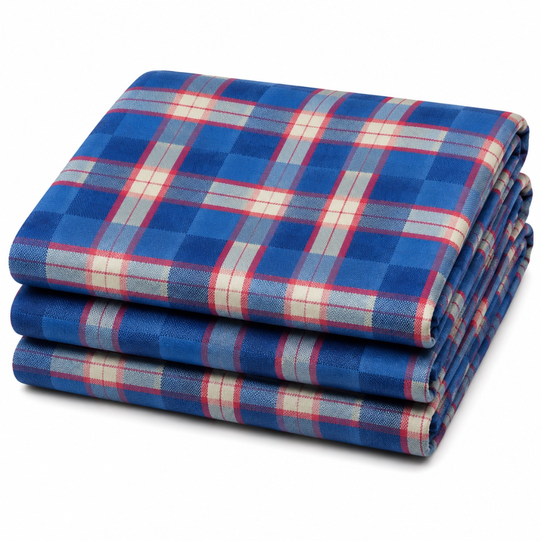 Premium Blue Checked Fabric