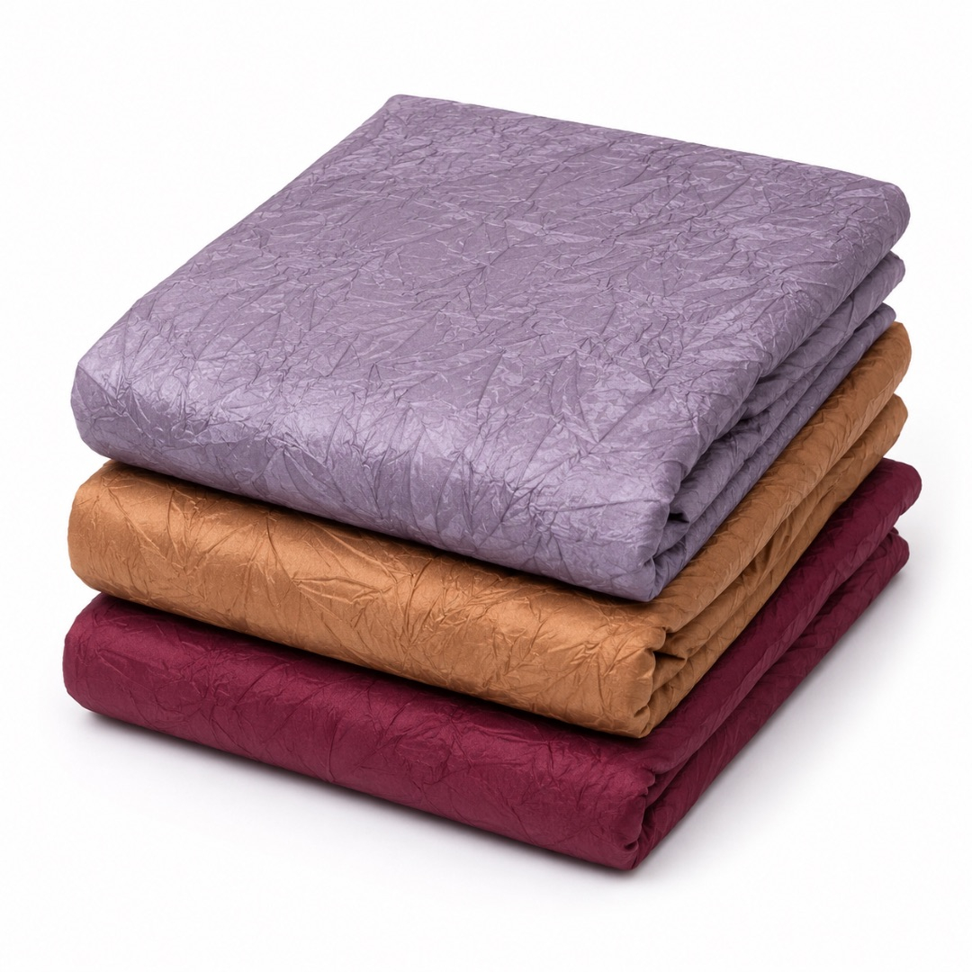 Premium Bedding Fabric     Crinkle Jacquard Finish