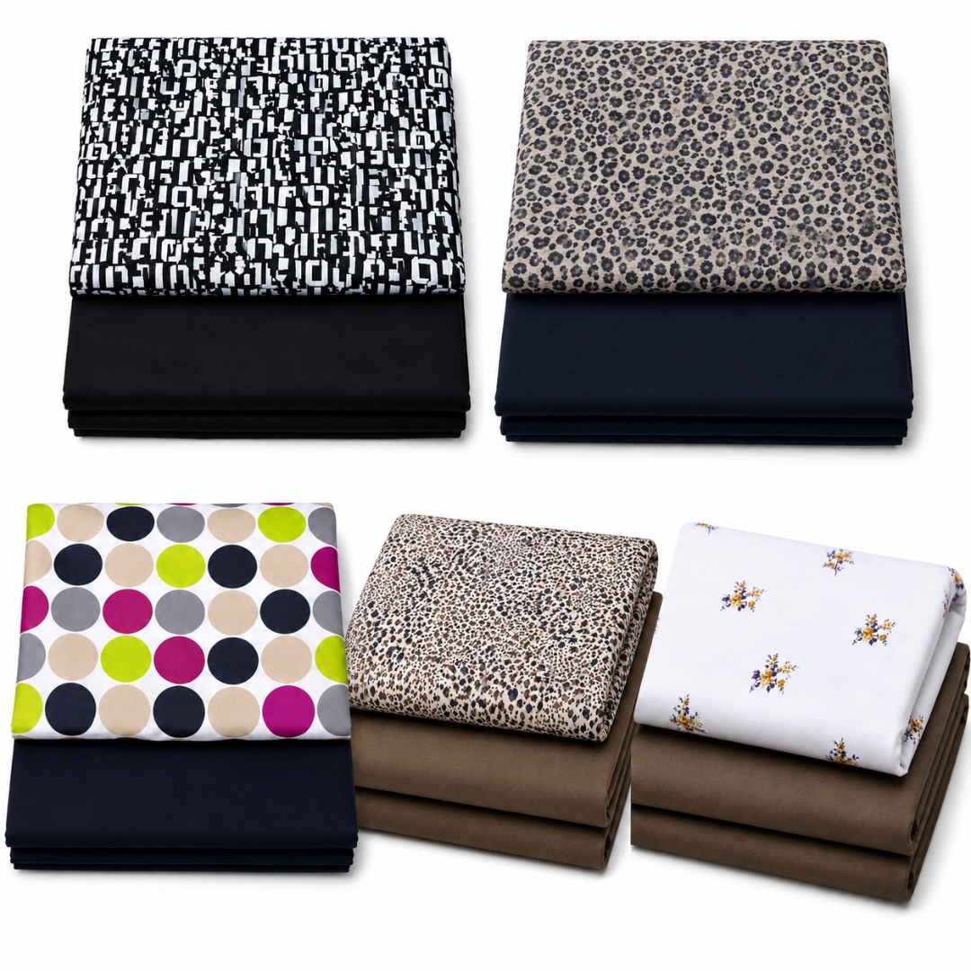 Premium Black and White Abstract Pattern Clothing Fabric