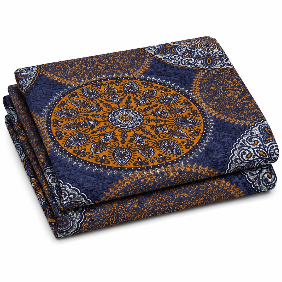 Premium Mandala Medallion Print Bedsheet Fabric