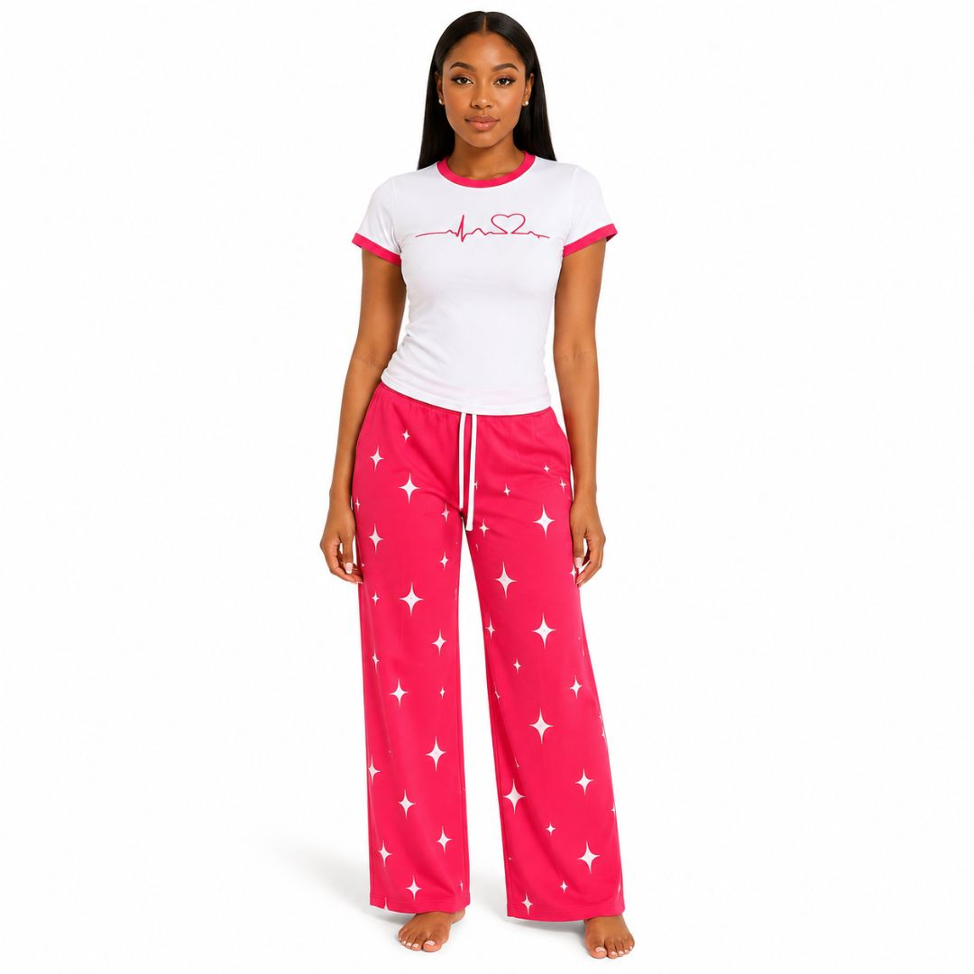 Heartbeat Graphic Pajamas Set