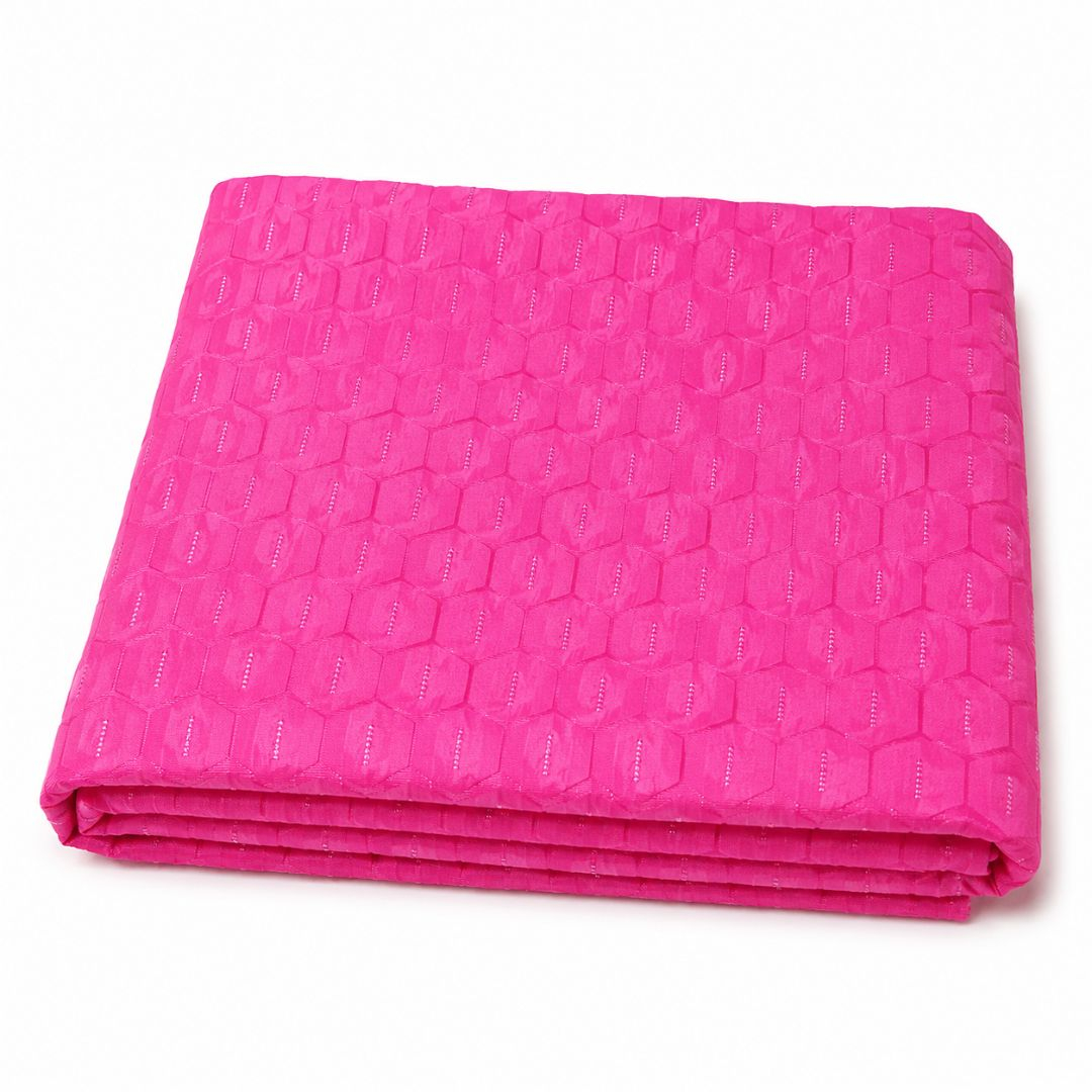 Fuchsia Honeycomb Textured Lace Fabric