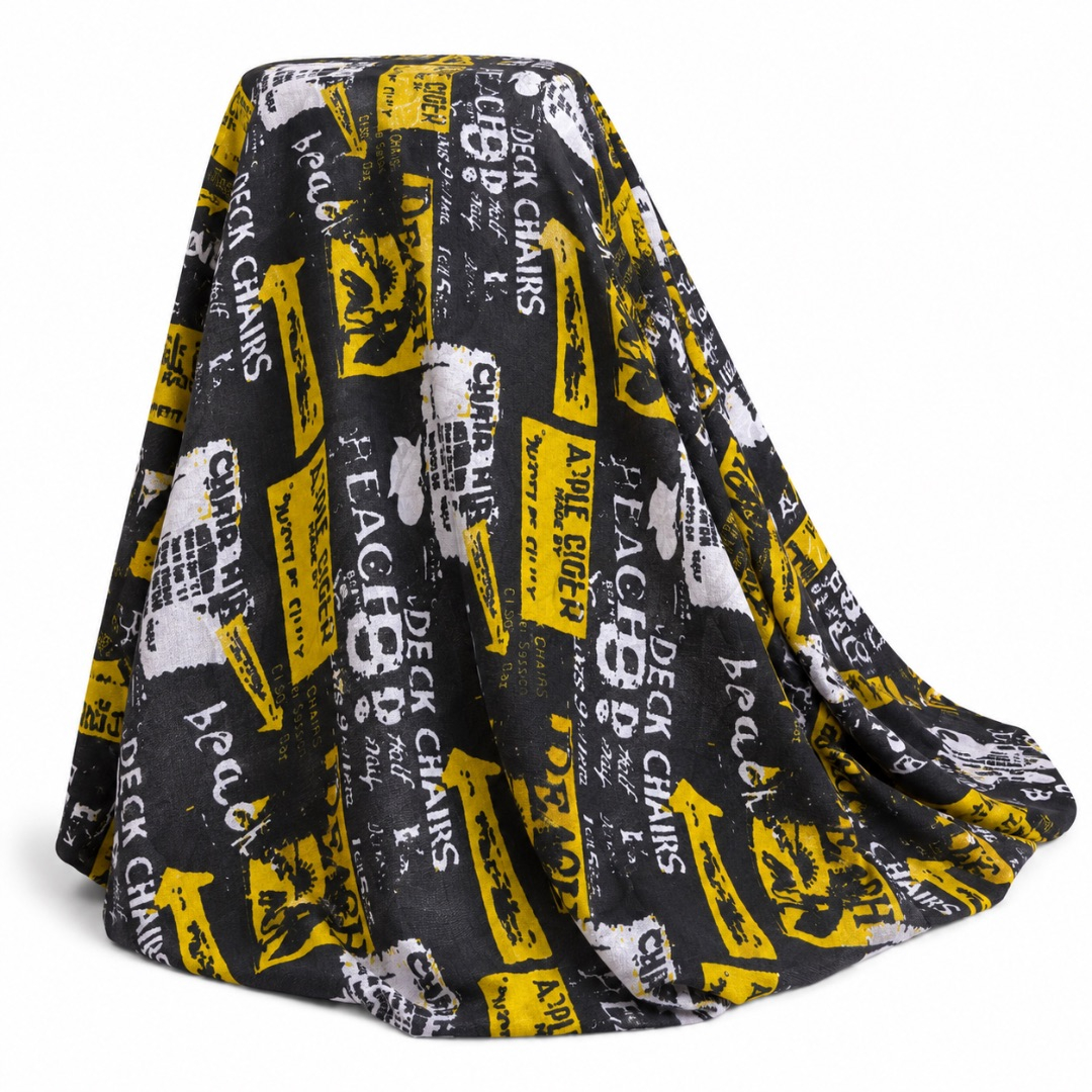 Premium Graphic Print Jeans Fabric Material