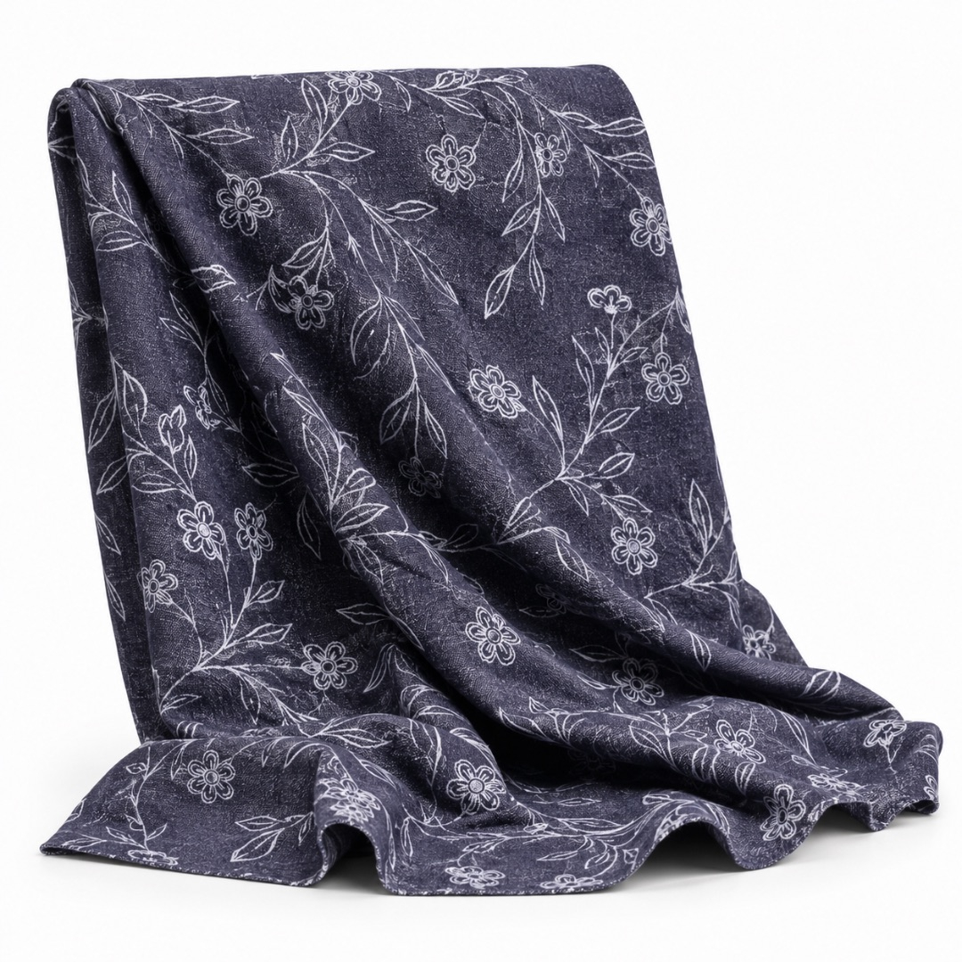 Floral Print Jeans Fabric Material    Design jeans
