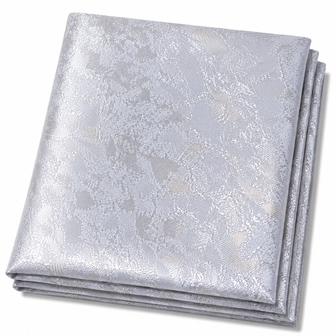 Premium White Metallic Damask Brocade Fabric  Luxury Floral Woven Textile