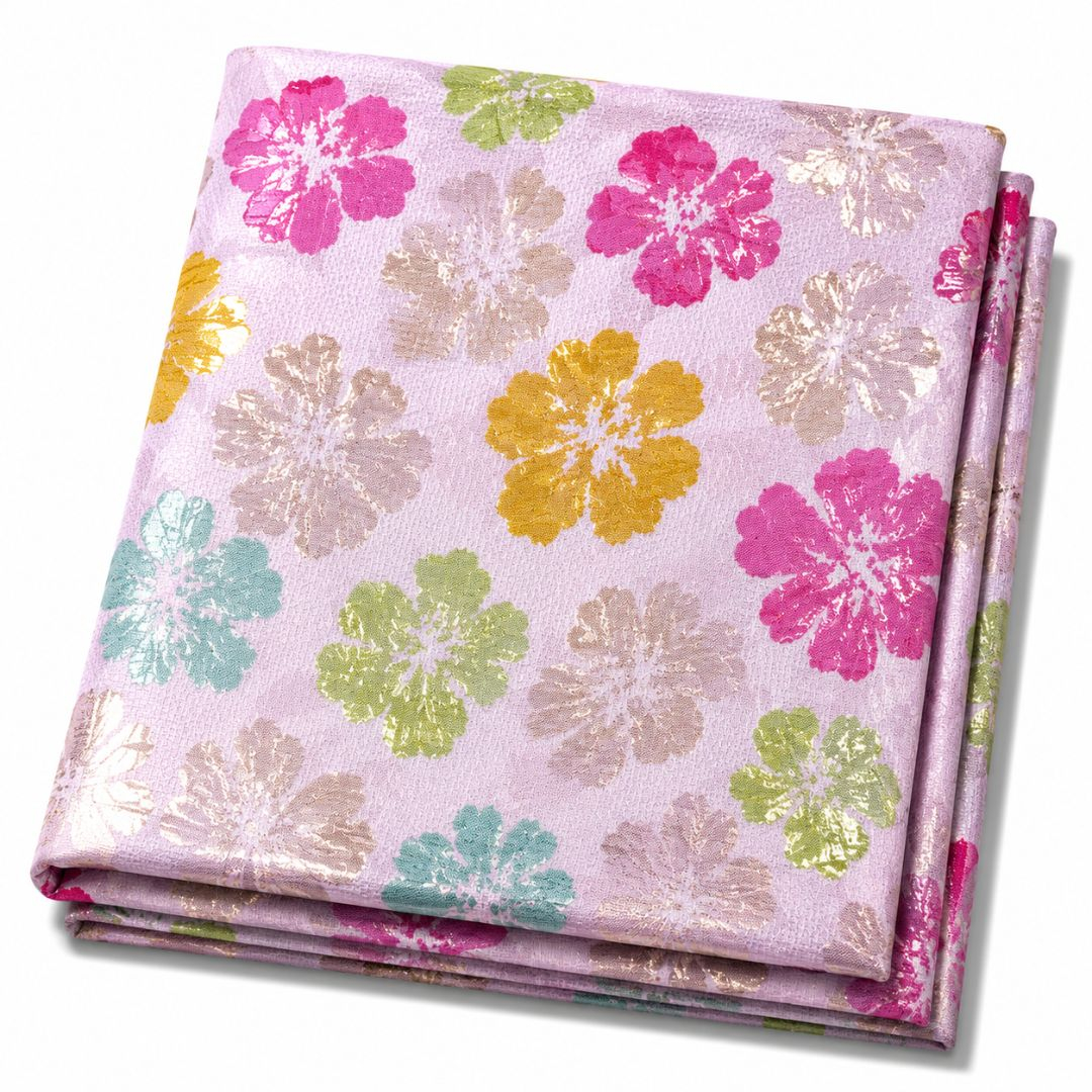 Pastel Petal Harmony Brocade Fabric
