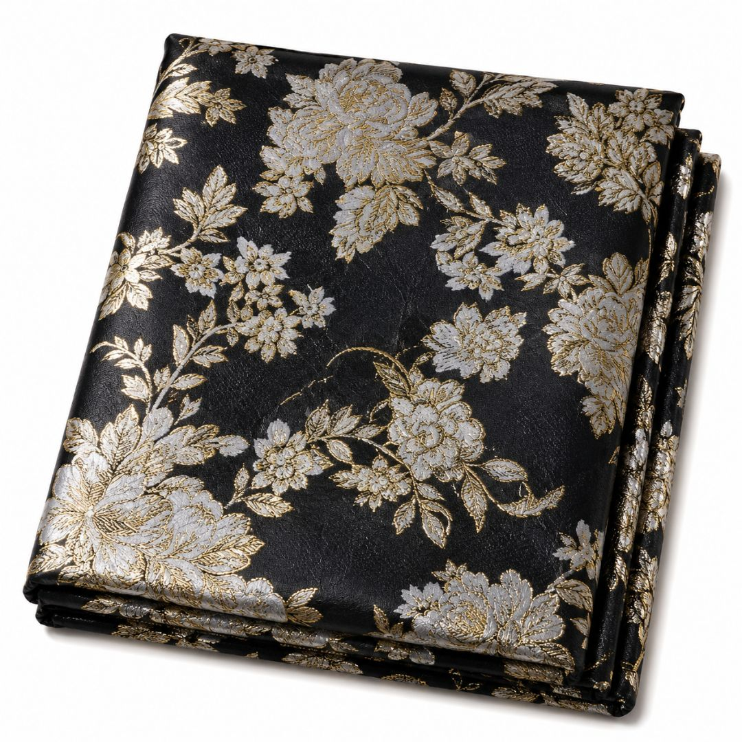 Noir Imperial Bloom Brocade Fabric