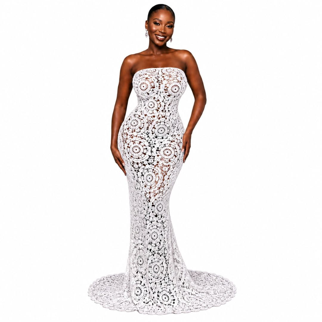 White Sequin Cord Lace Fabric