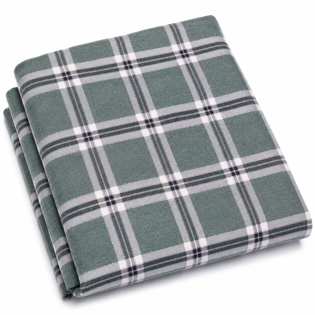 Premium Sage Green Plaid Suiting Fabric