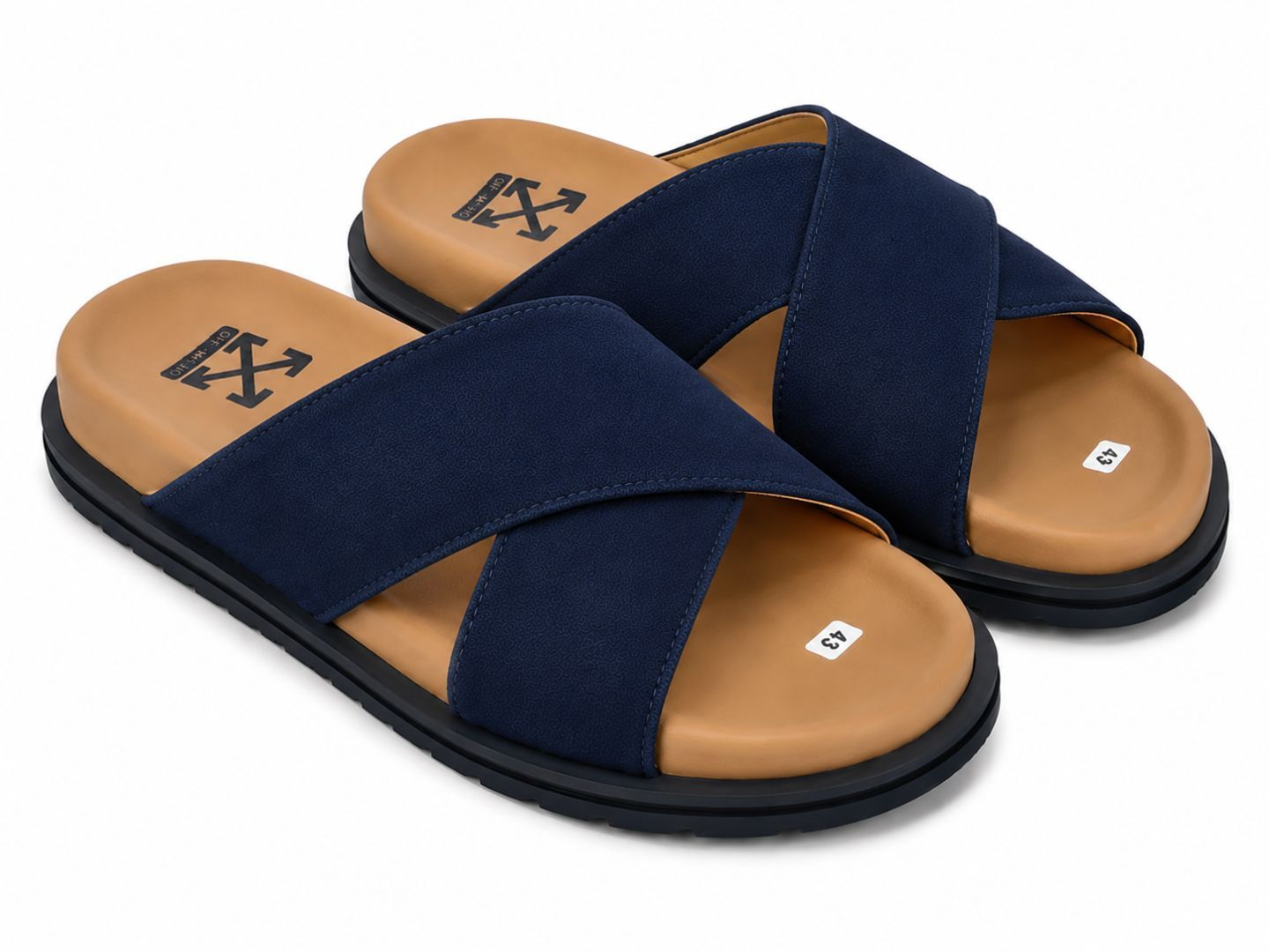 Mens Casual Cross Strap Slide Sandal