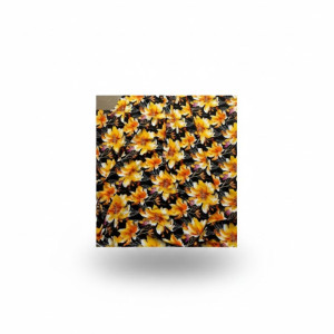 Crepe Vintage Vibrant Floral Print Fabric with Tropical Design