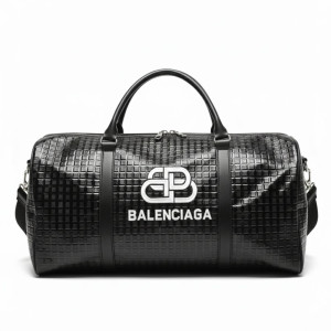 Brown Faux Snakeskin Duffle Bag