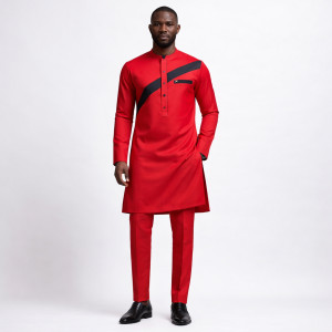 Solid Red Plain Fabric Material