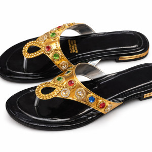 Embellished Slip On Flat Sandals