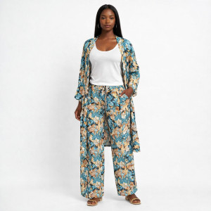 Womens Floral Print Three Piece Lounge Set