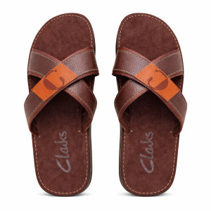 Men Brown Cross Strap Comfort Palms