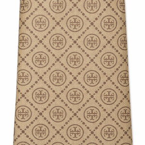 Beige Geometric Pattern Textured Leather Material