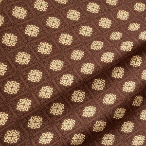 Brown Floral Pattern Embossed Leather Material