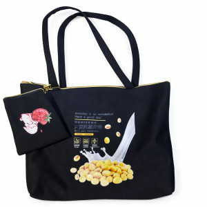 Quality Printed Canvas Tote Bag with Matching Zipper Pouch