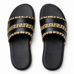 Men Classic Black Slide Sandals